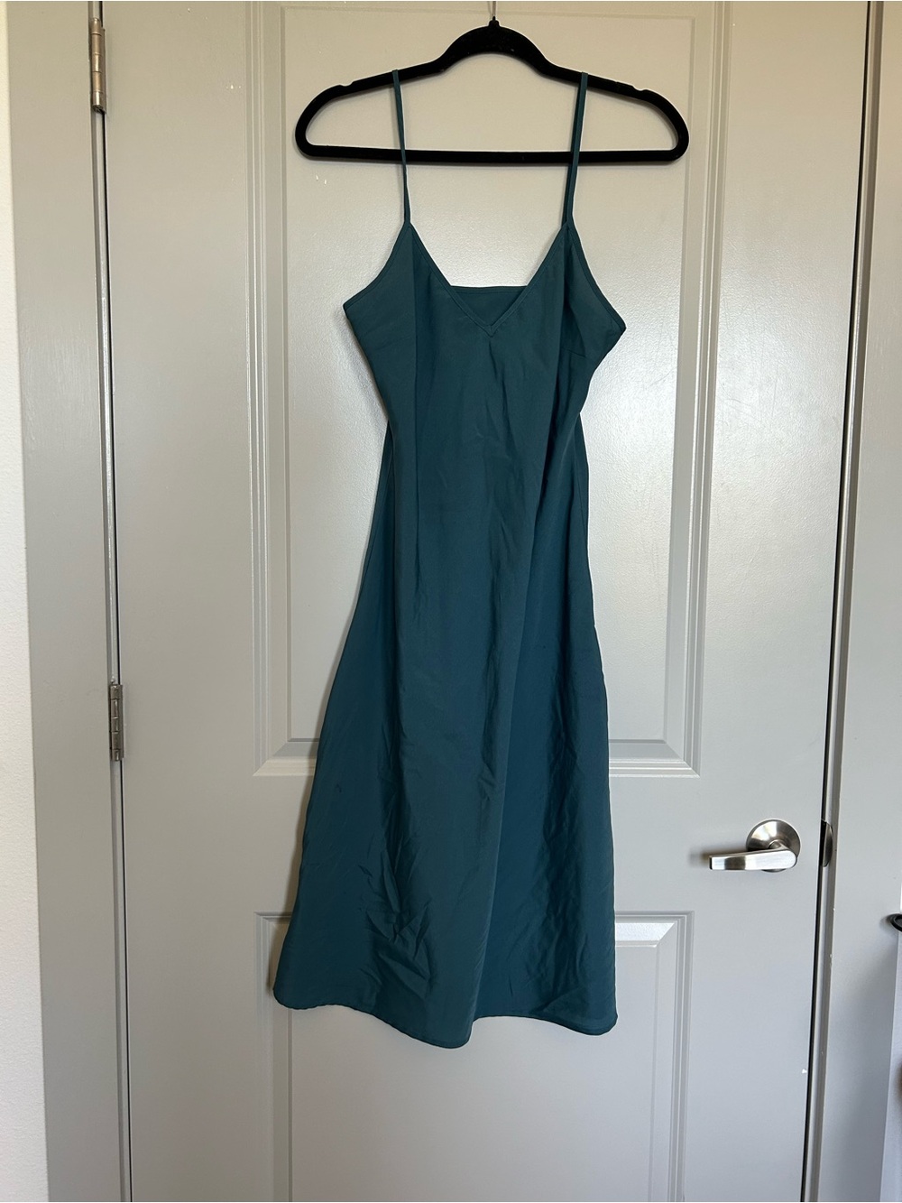 Women's ASOS Design Teal Slip Dress with Spaghetti Straps